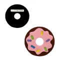 ZESTAW DONUT PĄCZEK BRĄZOWO-RÓŻOWY 146-158 4el