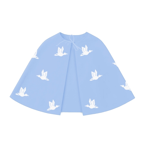 PELERYNA BOCIANY PONGEE BŁĘKITNA 98-110