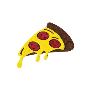 EMBLEMAT PIZZA FILCOWA BRĄZOWO-ŻÓŁTA 7,5x5cm