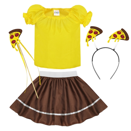 ZESTAW PIZZA ŻÓŁTO-BRĄZOWY 116-128 4el