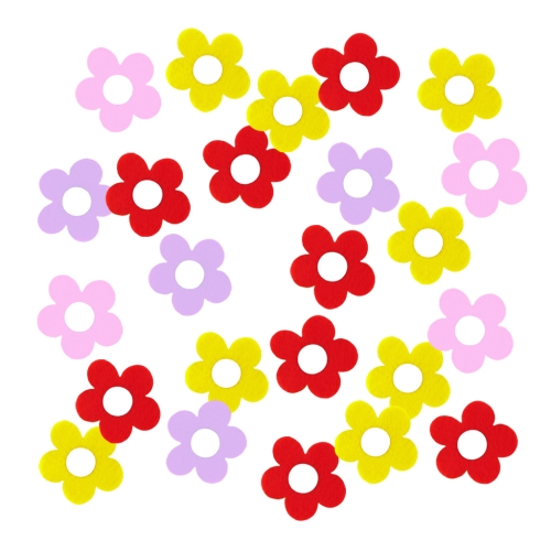 ZESTAW KWIATKI FILCOWE KOLOROWE 24szt