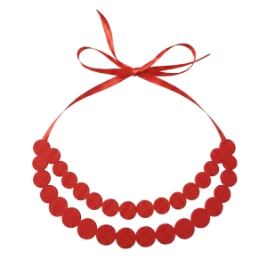 KORALE PODWÓJNE FILCOWE CZERWONE