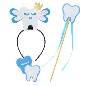 ZESTAW WRÓŻKA ZĘBUSZKA BIAŁO-NIEBIESKI 4el