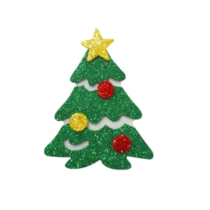 EMBLEMAT CHOINKA PIANKOWA ZIELONA 7x6cm