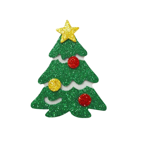 EMBLEMAT CHOINKA PIANKOWA ZIELONA 7x6cm