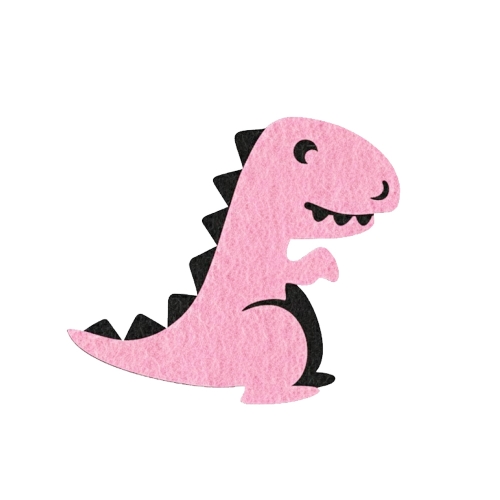 EMBLEMAT DINOZAUR FILCOWY RÓŻOWY 6,5x6cm