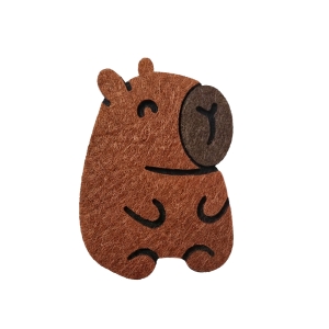 EMBLEMAT KAPIBARA FILCOWA BRĄZOWA 6,5x4,5cm