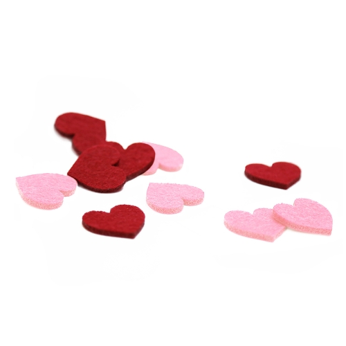 KONFETTI SERDUSZKA FILCOWE CZERWONO-RÓŻOWE 10szt