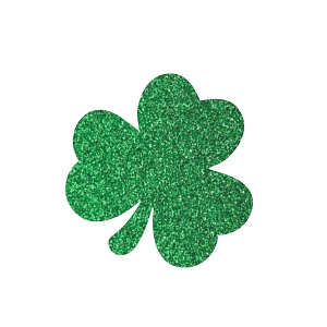 FRONT KONICZYNKA TRZYLISTNA MAŁA PIANKOWA BROKAT ZIELONY 4cm