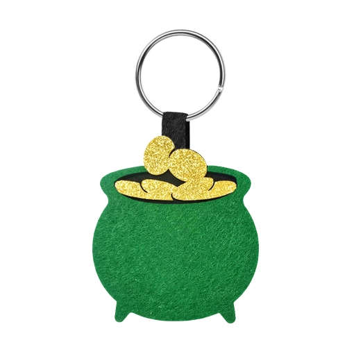 BRELOK GARNEK ZŁOTA FILCOWY ZIELONY