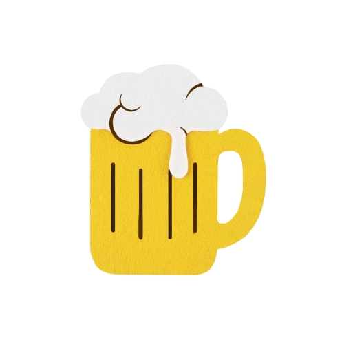 EMBLEMAT KUFEL PIWA FILCOWY ŻÓŁTY 6,5x5,5cm