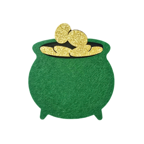 EMBLEMAT GARNEK ZŁOTA FILCOWY ZIELONY 6x5cm