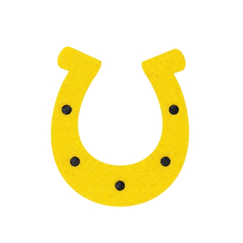 EMBLEMAT PODKOWA FILCOWY ŻÓŁTY 6x5cm