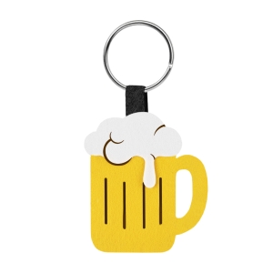 BRELOK KUFEL PIWA FILCOWY ŻÓŁTY