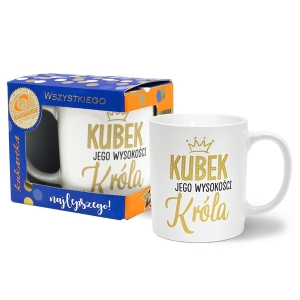 KUBEK JEGO WYSOKOŚCI KRÓLA BIAŁY 300ml