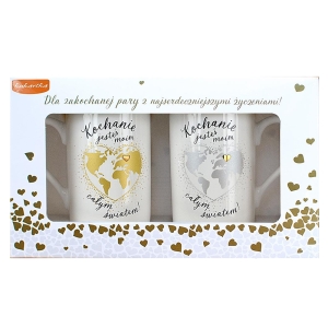 KUBKI JESTEŚ CAŁYM MOIM ŚWIATEM BIAŁE 275ml 2szt