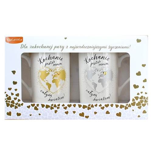 KUBKI JESTEŚ CAŁYM MOIM ŚWIATEM BIAŁE 275ml 2szt