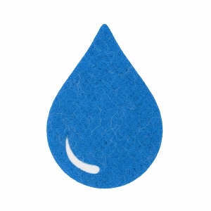 FRONT KROPLA WODY FILCOWY NIEBIESKI 6x4cm