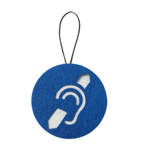 ZAWIESZKA IKONA SŁUCHU FILCOWA NIEBIESKA 6cm