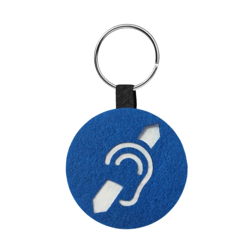 BRELOK IKONA SŁUCHU FILCOWY NIEBIESKI 6cm