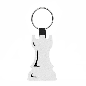 BRELOK FIGURA SZACHOWA WIEŻA FILCOWY BIAŁY