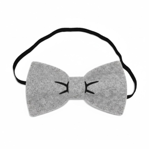 MUCHA Z GUMKĄ FILCOWA MELANŻOWY SZARY