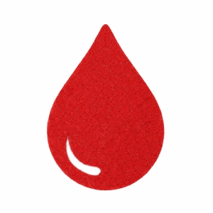 FRONT KROPLA KRWI FILCOWY CZERWIONY 6x4cm