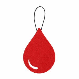 ZAWIESZKA KROPLA KRWI FILCOWA CZERWONA