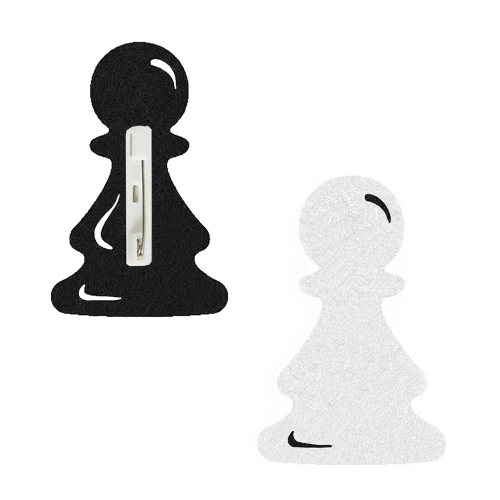PRZYPINKA FIGURA SZACHOWA PIONEK FILCOWA BIAŁA 6x4cm