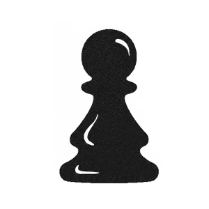 EMBLEMAT FIGURA SZACHOWA PIONEK FILCOWY BIAŁO-CZARNY 6x4cm