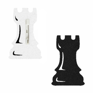 PRZYPINKA FIGURA SZACHOWA WIEŻA FILCOWA CZARNA 6x4cm