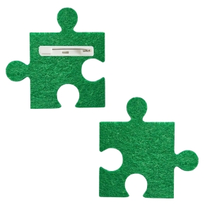 PRZYPINKA PUZZELEK FILCOWA ZIELONA 5,5cm
