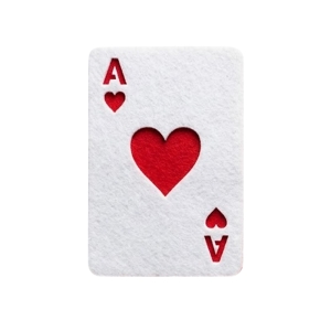 EMBLEMAT KARTA AS KIER FILCOWY BIAŁO-CZERWONY 5,5x4cm