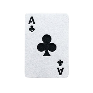 EMBLEMAT KARTA AS TREFL FILCOWY BIAŁO-CZARNY 5,5x4cm