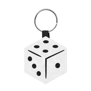 BRELOK KOSTKA DO GRY FILCOWY BIAŁY 6,5x5,5cm