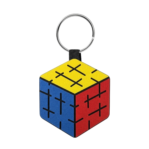 BRELOK KOSTKA RUBIKA FILCOWY KOLOROWY 6,5x5,5cm