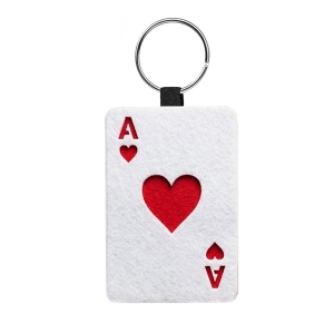 BRELOK KARTA AS KIER FILCOWY BIAŁO-CZERWONY 5,5x4cm