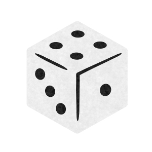 EMBLEMAT KOSTKA DO GRY FILCOWY BIAŁY 6,5x5,5cm