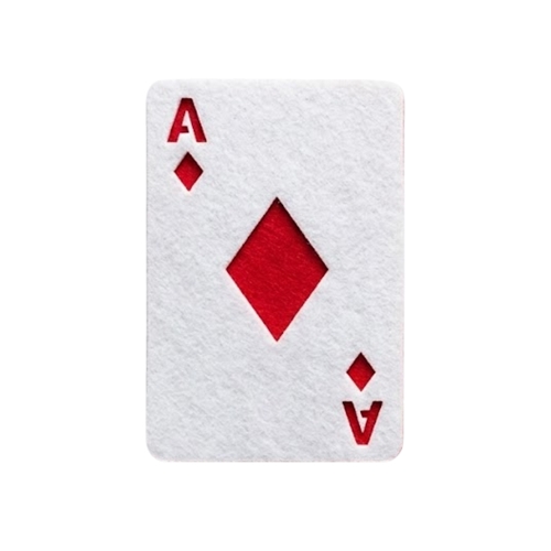 EMBLEMAT KARTA AS KARO FILCOWY BIAŁO-CZERWONY 5,5x4cm