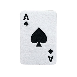EMBLEMAT KARTA AS PIK FILCOWY BIAŁO-CZARNY 5,5x4cm
