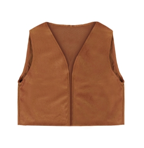 KAMIZELKA WELUROWA BRĄZOWA 134-140