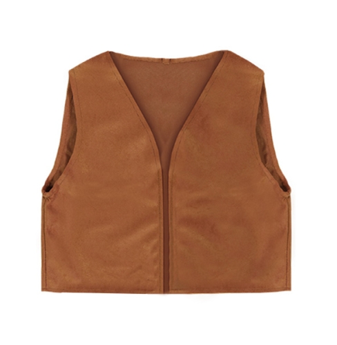 KAMIZELKA WELUROWA BRĄZOWA 134-140