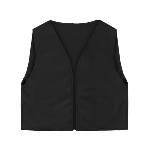 KAMIZELKA WELUROWA CZARNA 146-158