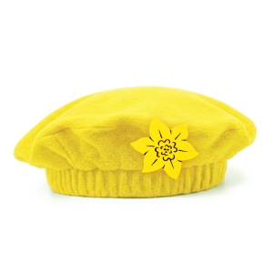 BERET KWIATEK ŻONKIL POLAROWY ŻÓŁTY