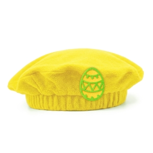 BERET PISANKA POLAROWY ŻÓŁTO-ZIELONY