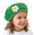 BERET KWIATEK POLAROWY ZIELONO-BIAŁY