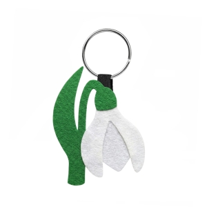 BRELOK KWIATEK PRZEBIŚNIEG FILCOWY BIAŁO-ZIELONY