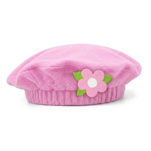 BERET KWIATEK POLAROWY RÓŻOWY