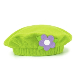 BERET KWIATEK POLAROWY JASNOZIELONO-FIOLETOWY