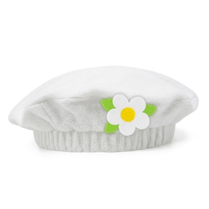 BERET KWIATEK POLAROWY BIAŁY